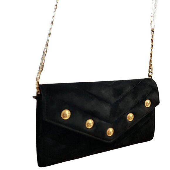 Authentic Chanel Paris-Hamburg CC Button Flap Wallet Chevron Suede Long - Picture 3 of 16